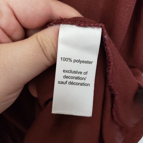 Maurices Plus Size 3X Cap Sleeve Babydoll Peasant Blouse Brown Prairie Americana - Picture 6 of 7